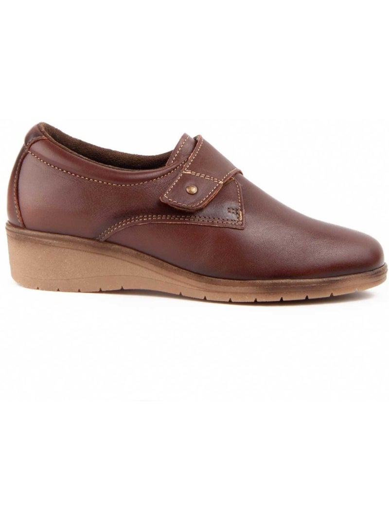 Mocassino Zeppa Pelle Naturale Purapiel Marrone - Kiabi