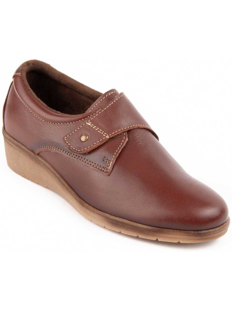 Mocassino Zeppa Pelle Naturale Purapiel Marrone - Kiabi