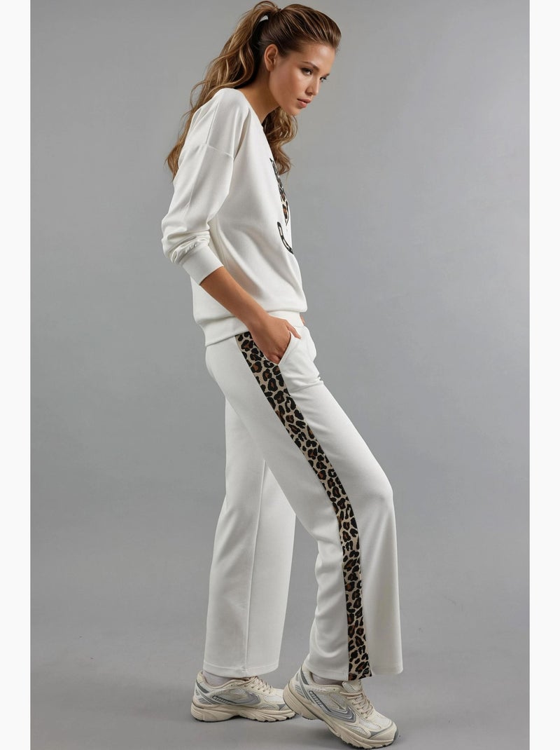 Modal touch set due pezzi con motivo leopardato hiccup Avorio - Kiabi