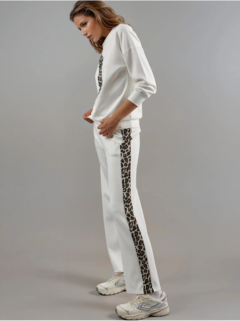 Modal touch set due pezzi con motivo leopardato hiccup Avorio - Kiabi