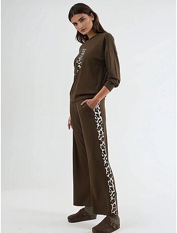Modal touch set due pezzi con motivo leopardato hiccup