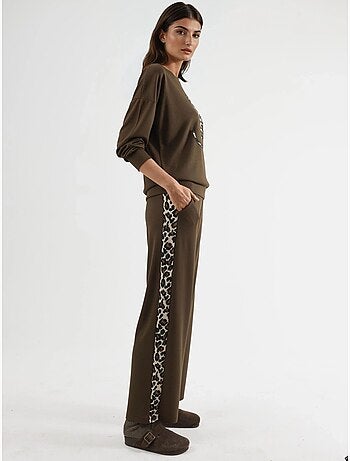 Modal touch set due pezzi con motivo leopardato hiccup