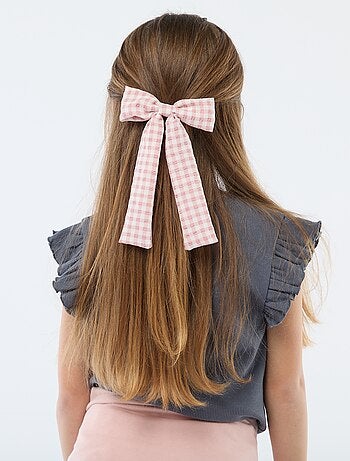 Molletta a coccodrillo con fiocco fantasia e nastro