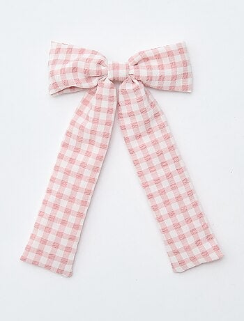 Molletta a coccodrillo con fiocco fantasia e nastro