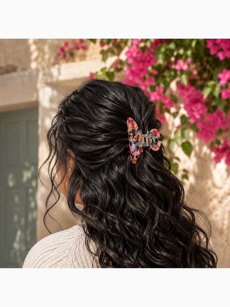 Molletta granchio grande effetto madreperla iridescente per capelli Rosato - Kiabi