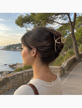 Molletta granchio in metallo con finitura dorata per capelli