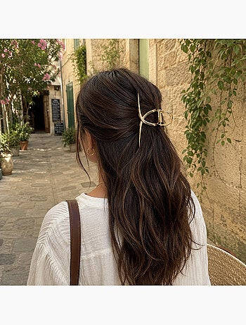 Molletta granchio in metallo con finitura dorata per capelli