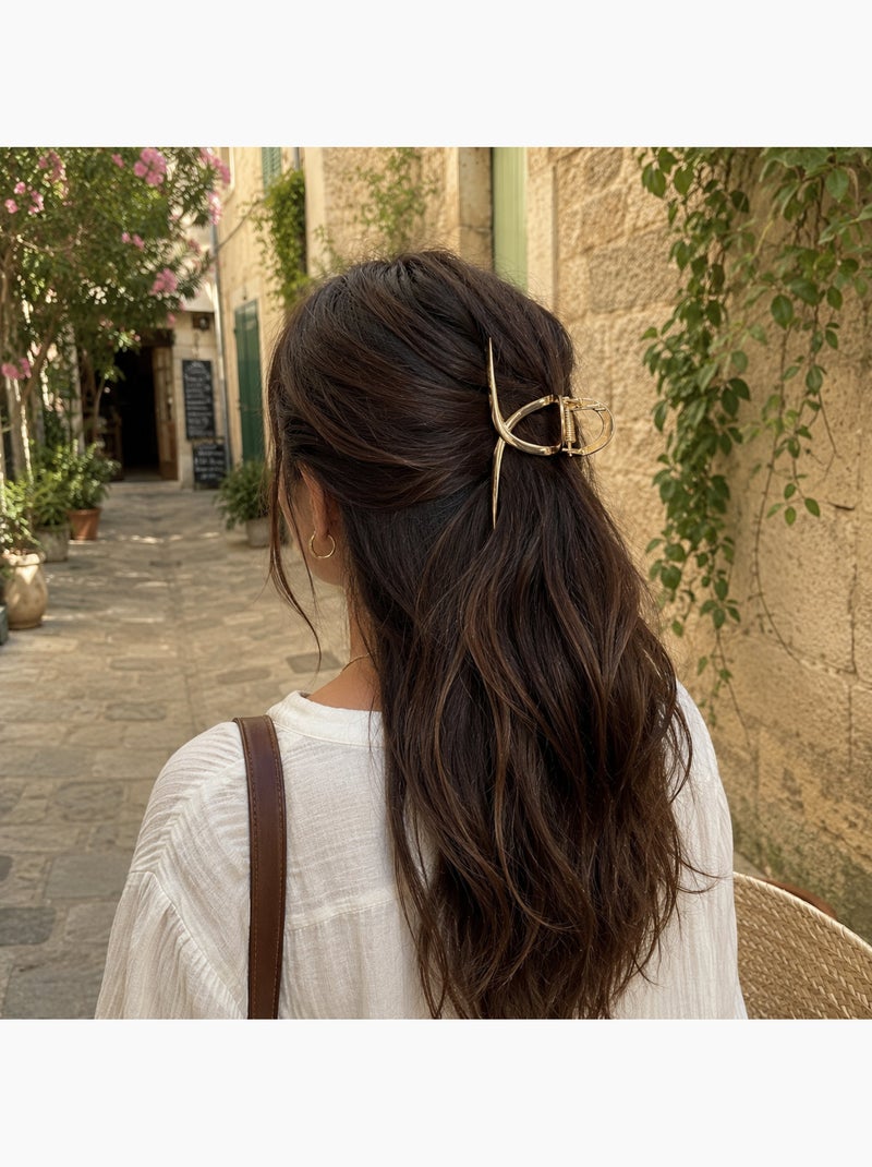 Molletta granchio in metallo con finitura dorata per capelli Oro - Kiabi