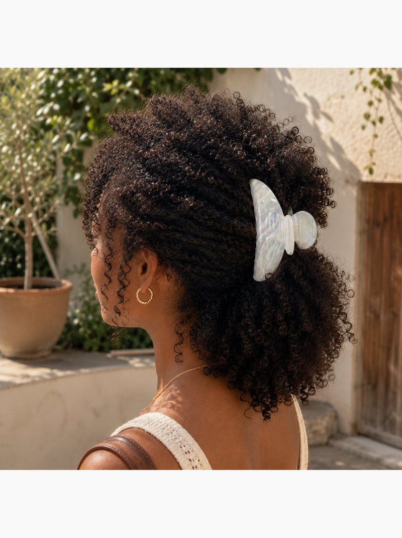 Molletta granchio madreperlacea gran formato per capelli Bianco perlato - Kiabi
