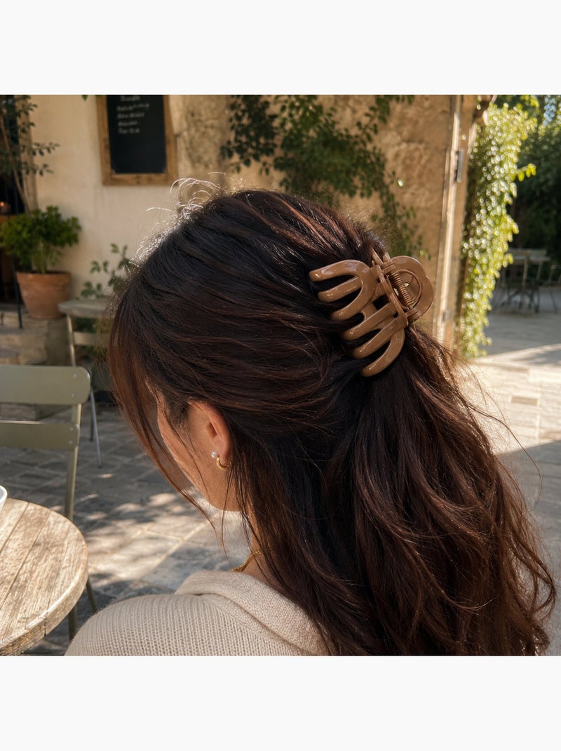 Molletta granchio XXL con finitura satinata per capelli Cognac - Kiabi