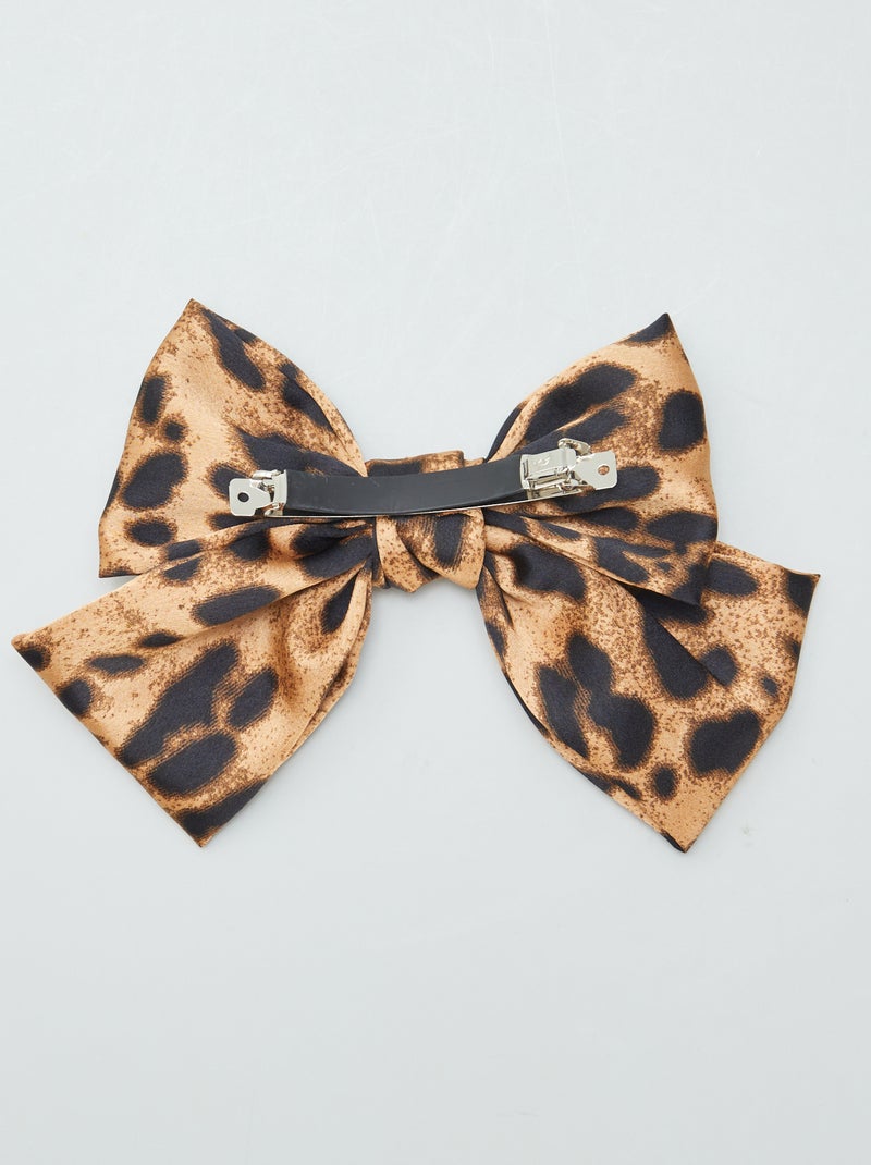 Molletta per capelli con fiocco leopardata BEIGE - Kiabi