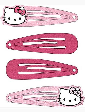 Mollette per capelli bambina Hello Kitty rosa glitterate: lotto di 3