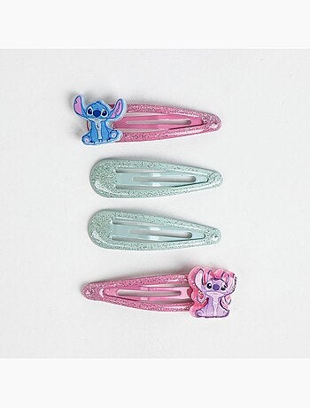 Mollette per capelli bambino multicolori Stitch : lotto di 4 mollette