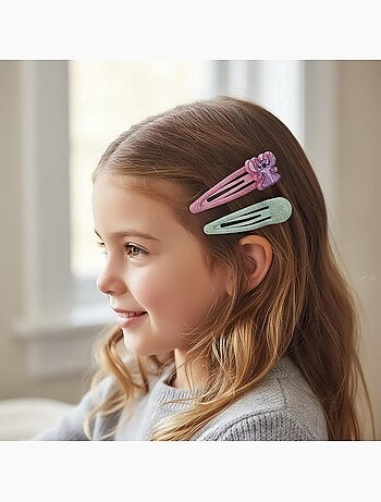 Mollette per capelli bambino multicolori Stitch : lotto di 4 mollette