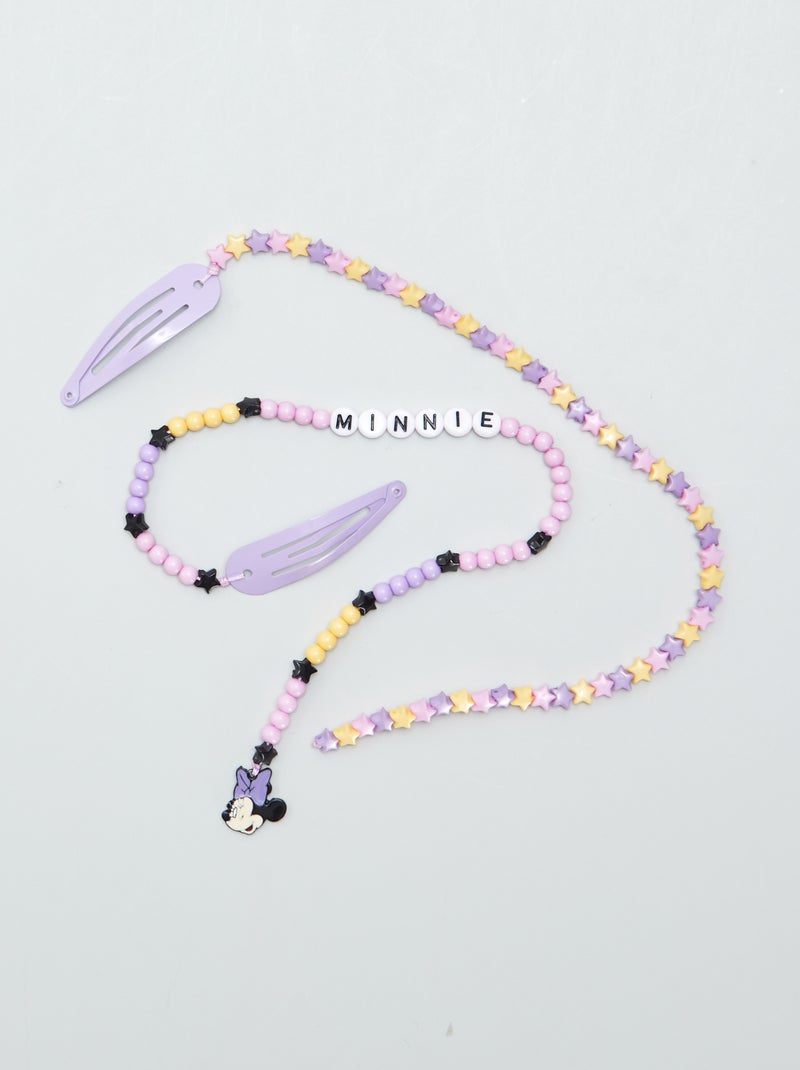 Mollette per capelli clic-clac con perle 'Disney' ROSA - Kiabi