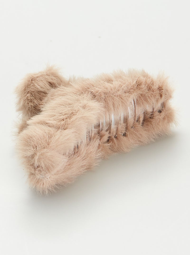 Mollettone per capelli in pelliccia BEIGE - Kiabi