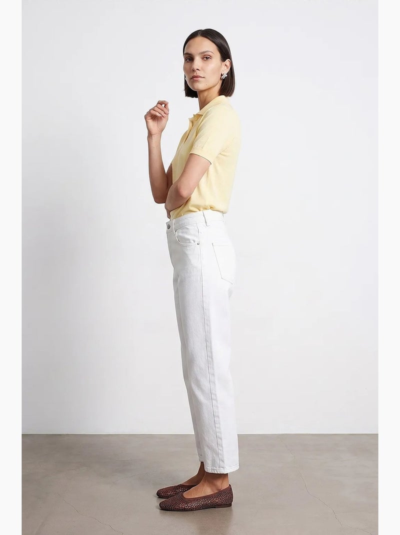 Mom jeans a vita alta a gamba ampia dilvin Bianco - Kiabi