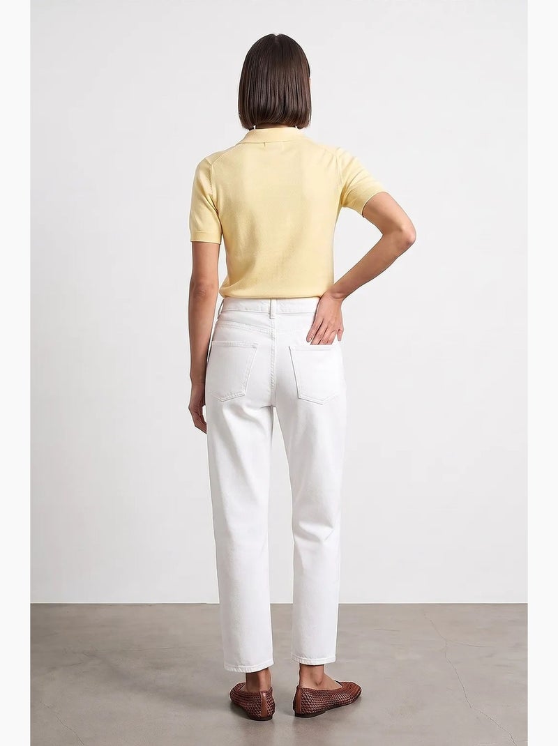 Mom jeans a vita alta a gamba ampia dilvin Bianco - Kiabi