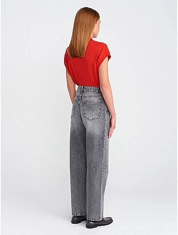 Mom jeans a vita alta a gamba dritta dilvin