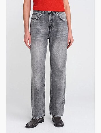 Mom jeans a vita alta a gamba dritta dilvin