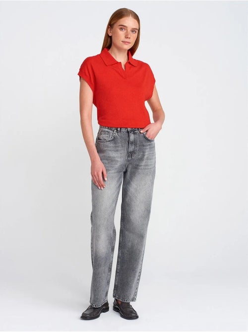 Mom jeans a vita alta a gamba dritta dilvin - Kiabi Mom jeans a vita alta a gamba dritta dilvin - Kiabi
