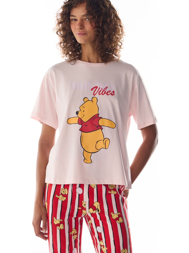 Monday vibes pigiama con stampa orso e maniche corte penti Bianco Rosso - Kiabi