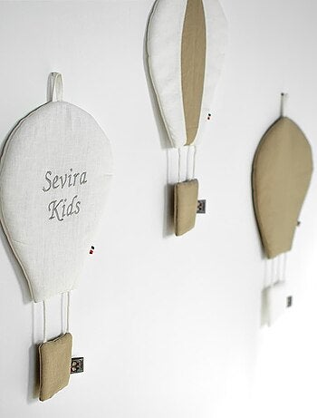 Mongolfiera murale decorativa in lino bicolore | sevira kids | sevira kids