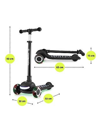 Monopattino 3 in 1 LUMI HyperMotion con luci LED e seduta regolabile – per bambini