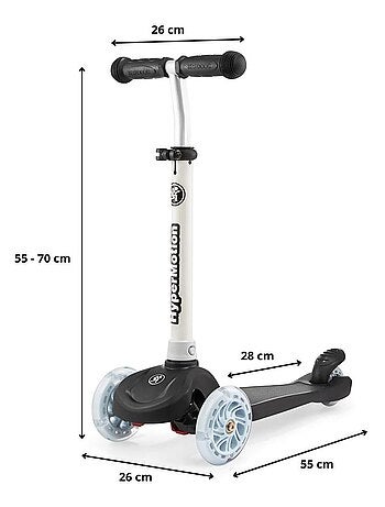 Monopattino 3 ruote LED regolabile max 50kg HyperMotion