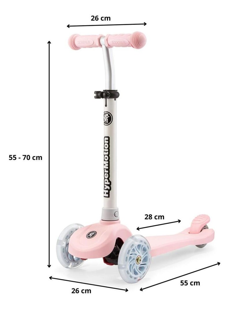 Monopattino 3 ruote LED rosa regolabile 50kg HyperMotion N/D - Kiabi