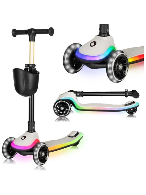 Monopattino a 3 ruote LIONELO Mey - Ruote luminose - Pieghevole - Altezza regolabile - Cestino inclu - Kiabi