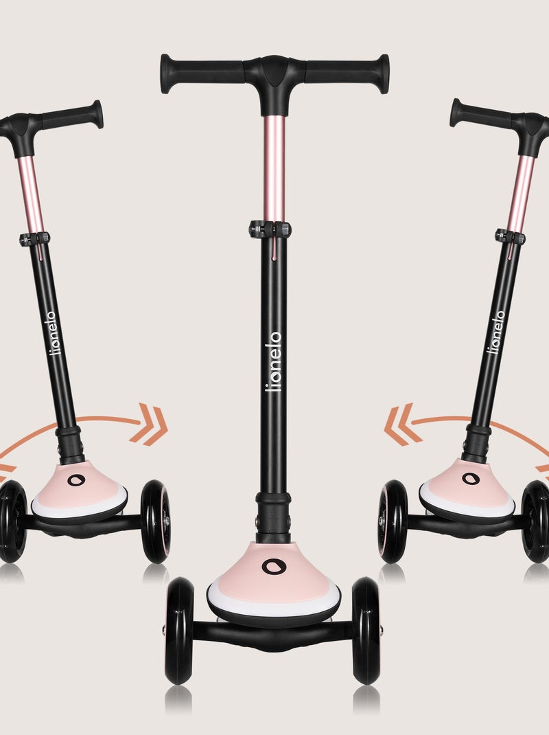Monopattino a 3 ruote LIONELO Mey - Ruote luminose - Pieghevole - Altezza regolabile - Cestino inclu Rosa - Kiabi