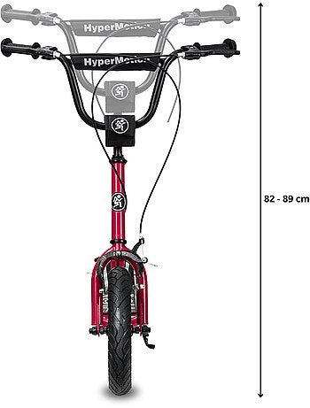 Monopattino bambini hypermotion ruby 12.2 con ruote gonfiabili e freni a mano