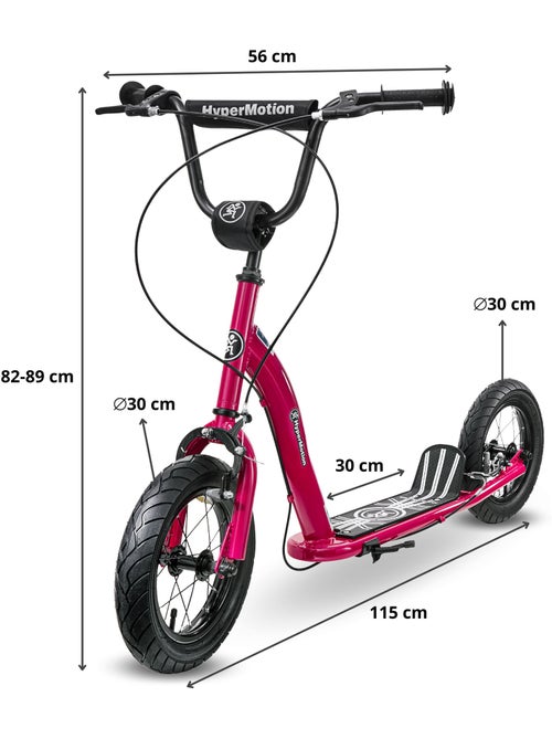 Monopattino bambini hypermotion ruby 12.2 con ruote gonfiabili e freni a mano - Kiabi Monopattino bambini hypermotion ruby 12.2 con ruote gonfiabili e freni a mano - Kiabi
