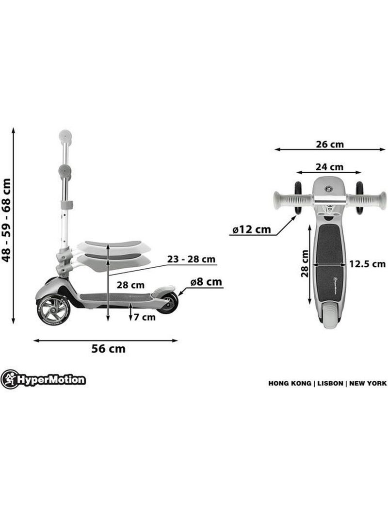 Monopattino bambino evolutivo 3 in 1 con seduta manubrio regolabile 2-6 N/D - Kiabi