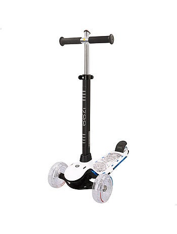 Monopattino bianco eezi a 3 ruote con luci multicolore personalizzabili