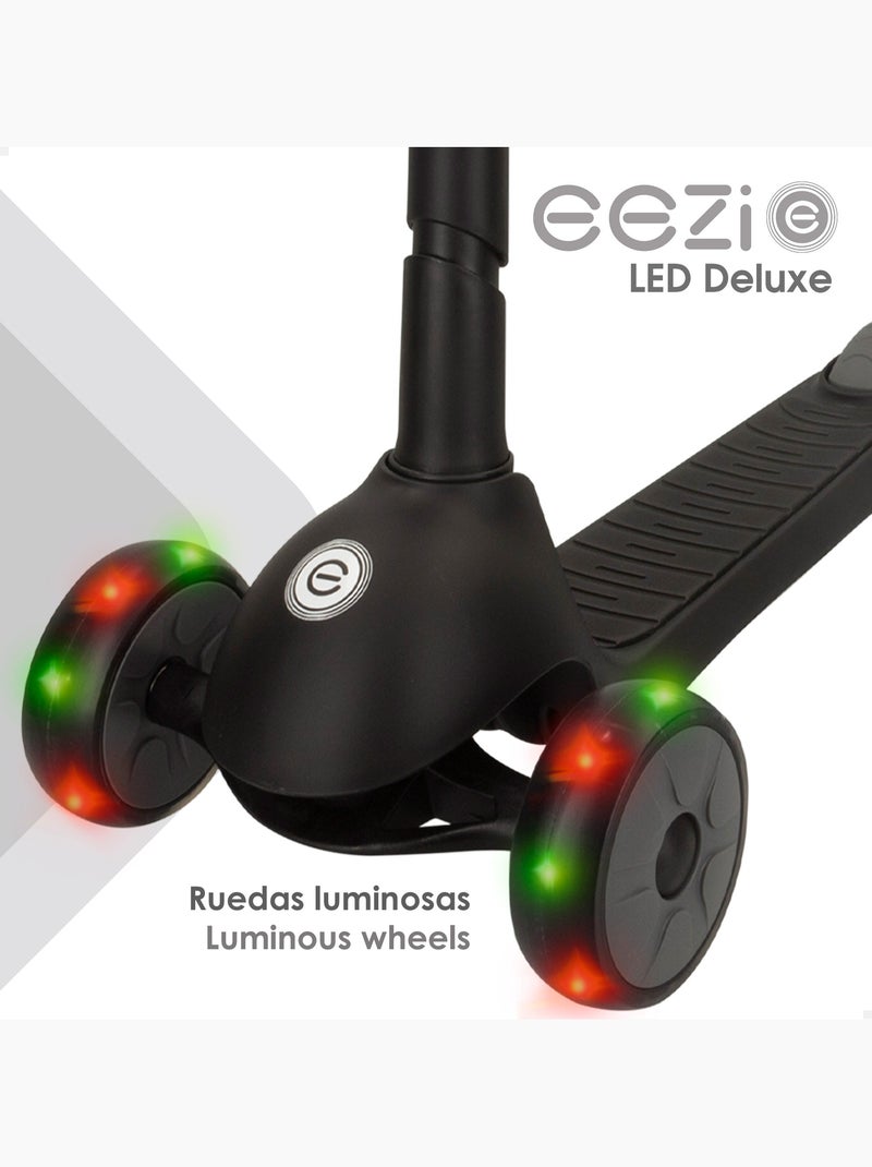 Monopattino eezi a 3 ruote nero con luci e manubrio pieghevole N/D - Kiabi