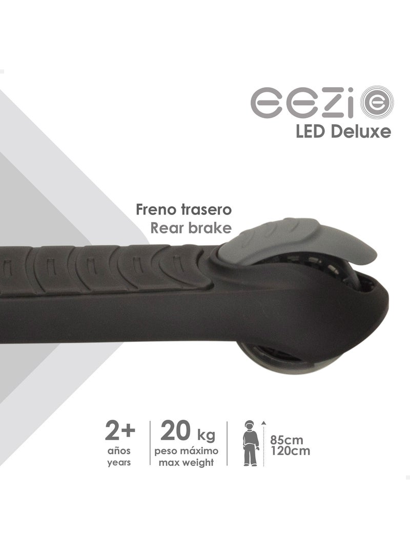 Monopattino eezi a 3 ruote nero con luci e manubrio pieghevole N/D - Kiabi