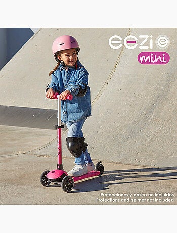Monopattino eezi fucsia a 3 ruote con manubrio rimovibile