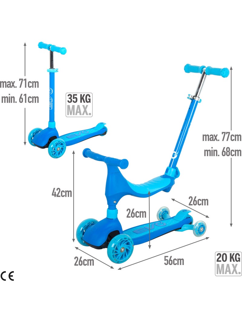 Monopattino evolutivo 4 in 1 evo Blu - Kiabi