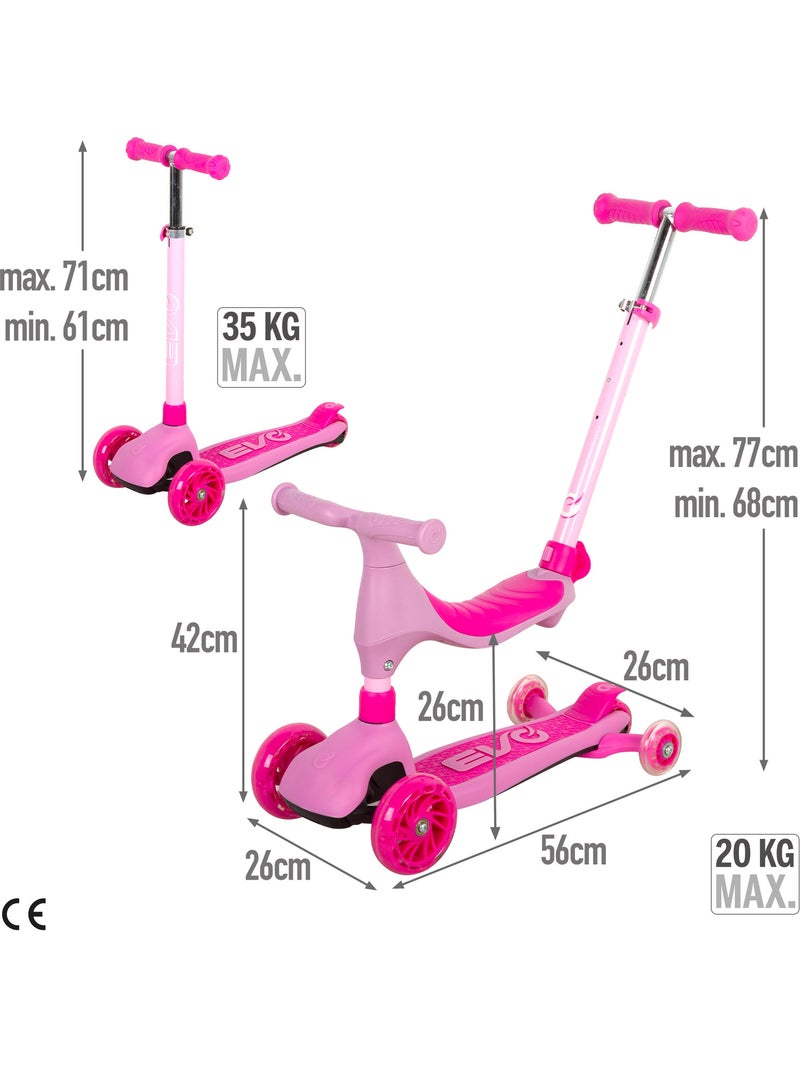 Monopattino evolutivo 4 in 1 evo Rosa - Kiabi