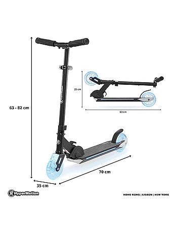 Monopattino LED pieghevole leggero ruote 125mm HyperMotion