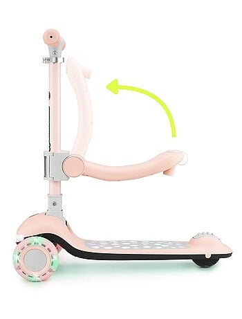 Monopattino LED rosa con sedile pieghevole HyperMotion