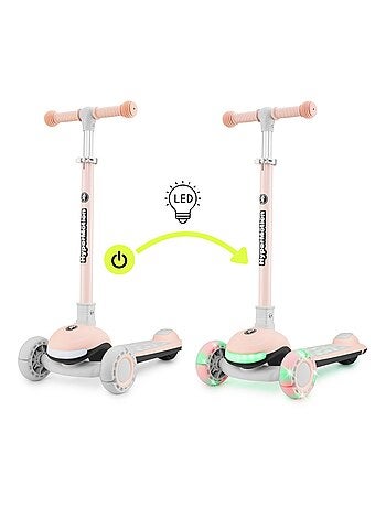 Monopattino LED rosa con sedile pieghevole HyperMotion