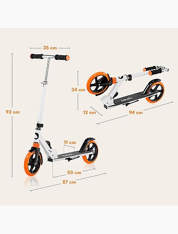 Monopattino LIONELO Luca per bambini e adulti - Fino a 100 kg - Pieghevole compatto - Portaborraccia