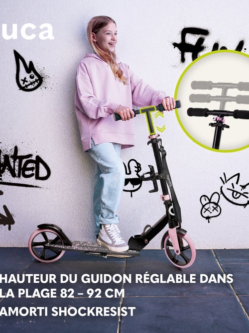 Monopattino LIONELO Luca per bambini e adulti - Fino a 100 kg - Pieghevole compatto - Portaborraccia - Kiabi