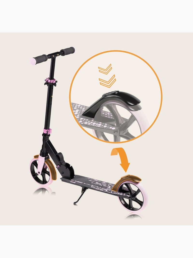 Monopattino LIONELO Luca per bambini e adulti - Fino a 100 kg - Pieghevole compatto - Portaborraccia Nero Rosa - Kiabi