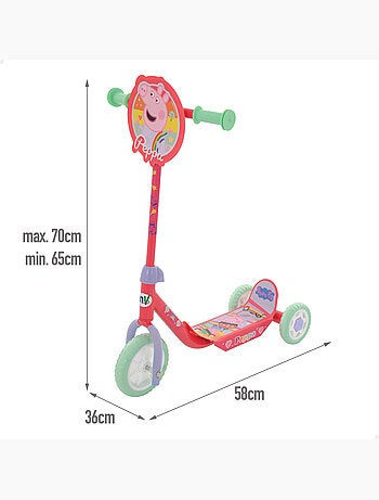 Monopattino peppa pig 3 ruote 58x36x65-70 cm max. 20 kg + 2 anni