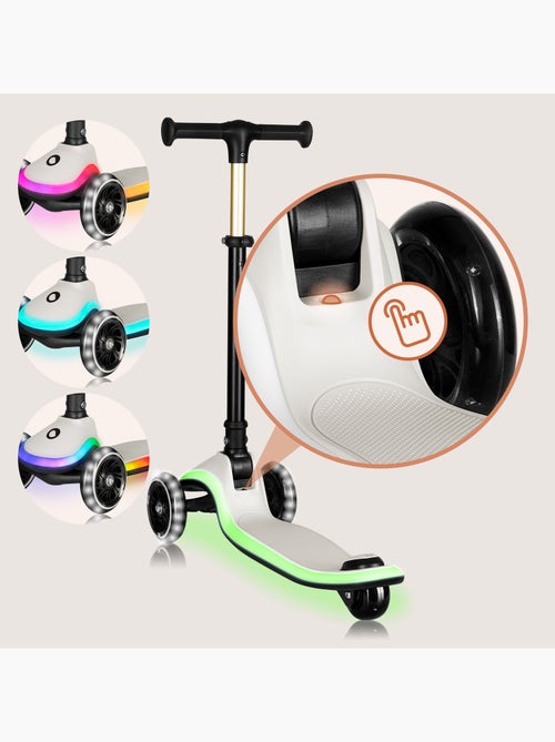 Monopattino per bambini con casco LIONELO Mey - 3 ruote luminose - Pieghevole - Altezza regolabile - Kiabi