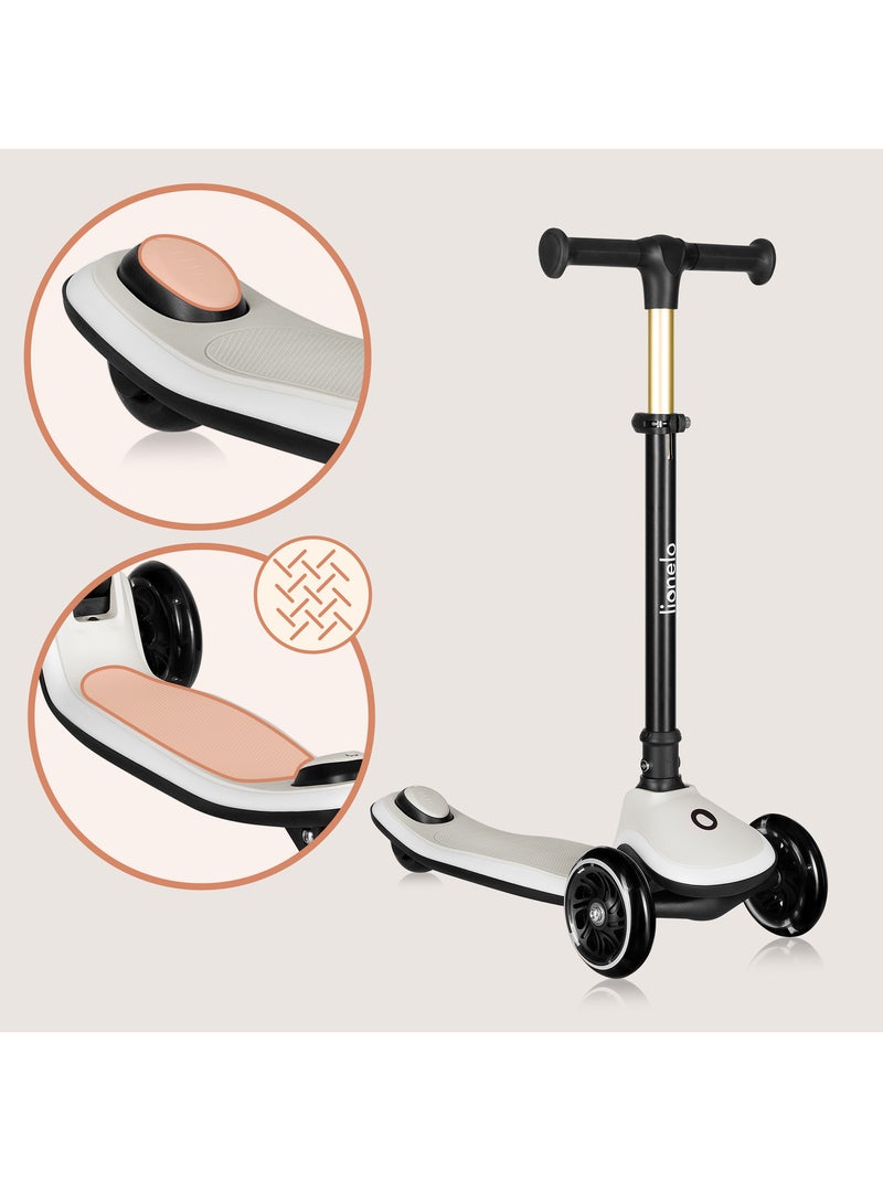 Monopattino per bambini con casco LIONELO Mey - 3 ruote luminose - Pieghevole - Altezza regolabile Beige - Kiabi